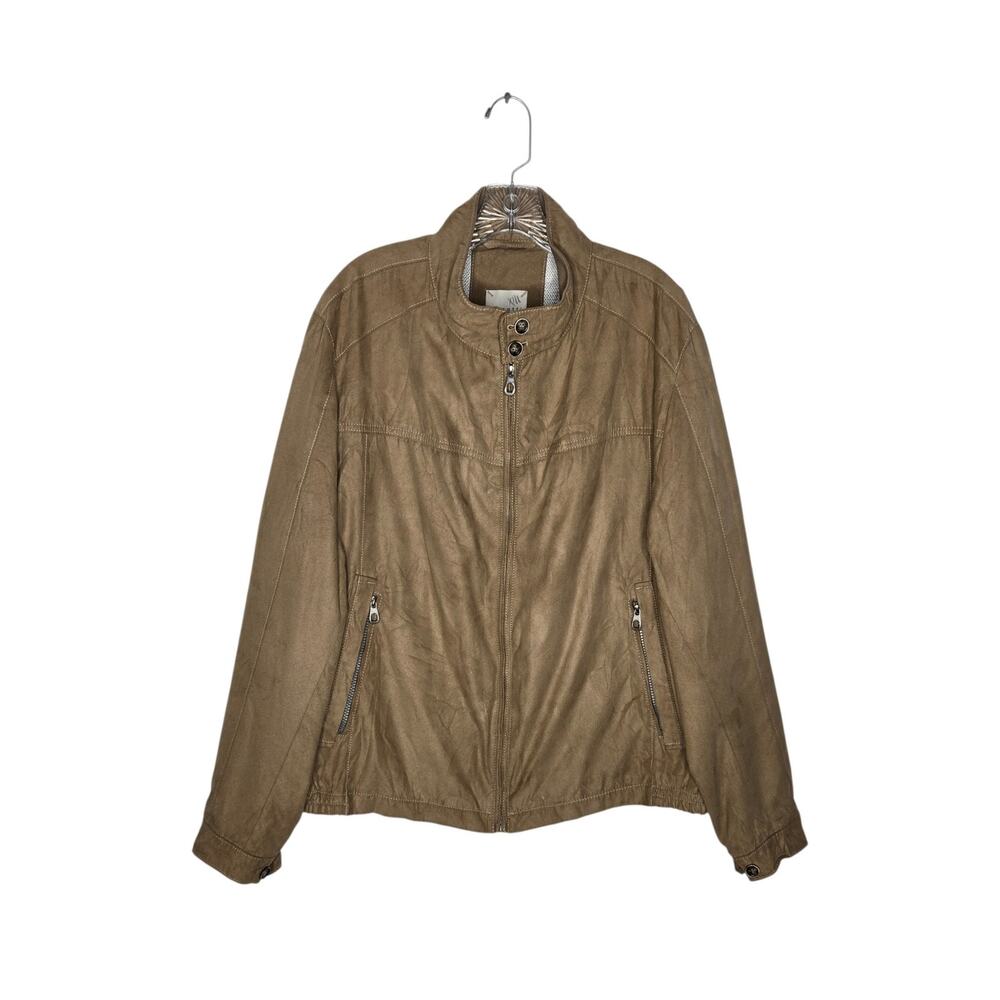 BUGATTI Men's Premium Suede Tan Zip Up Jacket Size 58